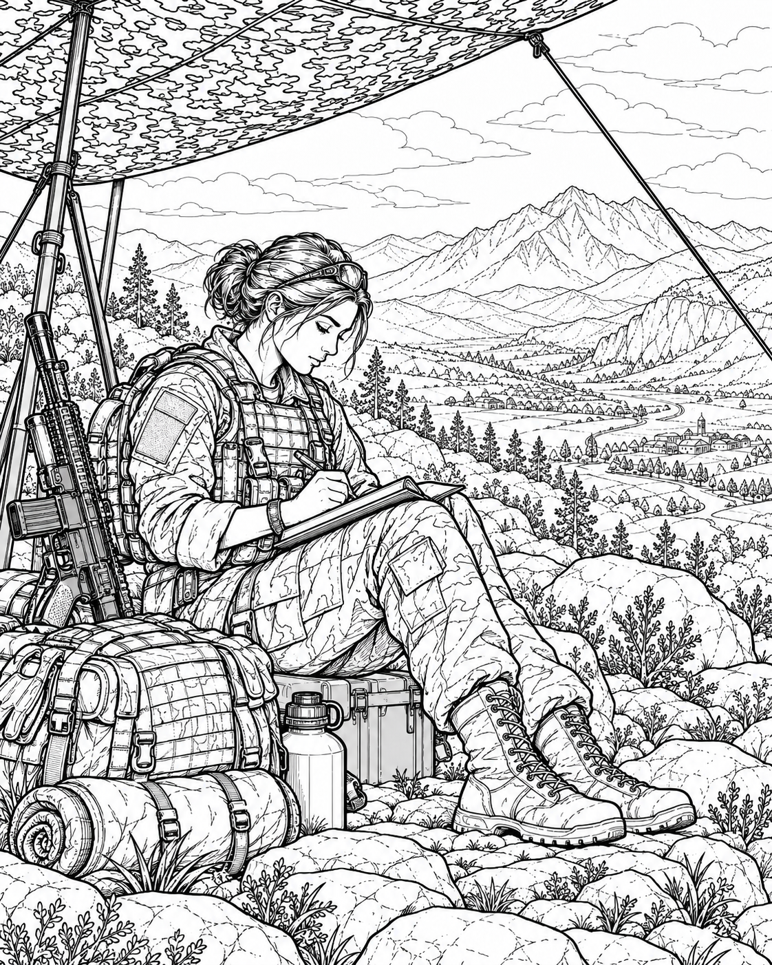 Field life coloring page